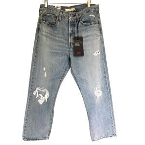 Levi's Premium Wedgie Straight high rise button fly Denim jeans women 30x26. NWT